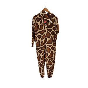 Nick‎ & Nora Giraffe Sleepwear One Piece Pajamas Adult Unisex Size Small